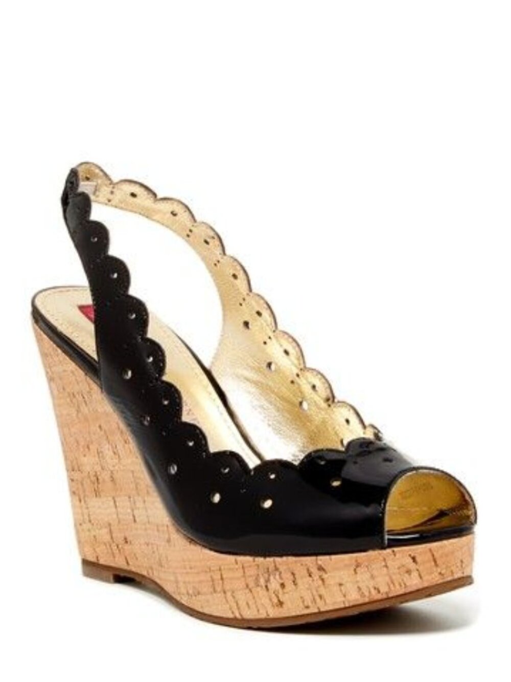 Elaine Turner Naomi Slingback Wedge Sandal Black 6.5